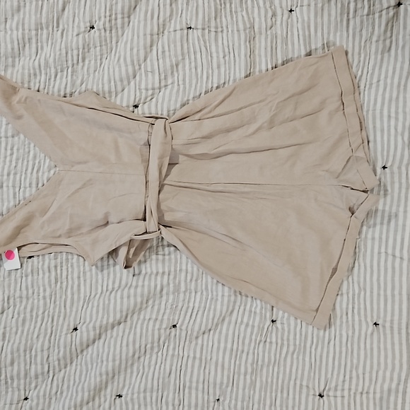 Tan Shorts Romper - Picture 2 of 3
